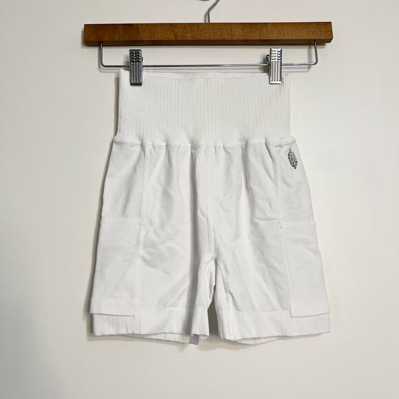 NWOT Free People Movement Good Karma Tennis Shorts in White - Picture 3 of 6